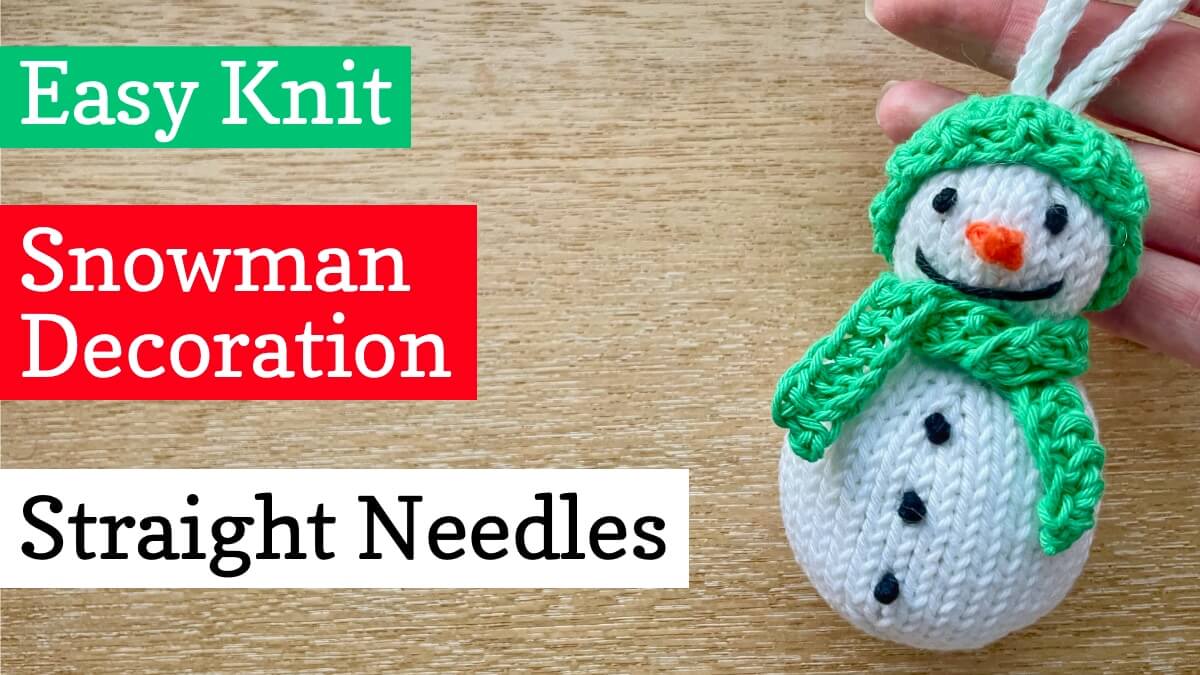 easy knit snowman ornament - free pattern for straight needles